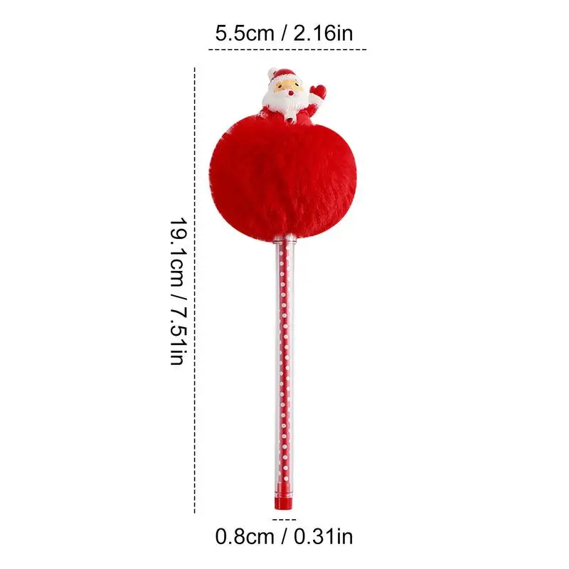 Christmas Pens For Kids Multicolor Fluffy Plush Gel Ink Pens Christmas Pens With Reindeer Christmas Tree Snowman Shape For