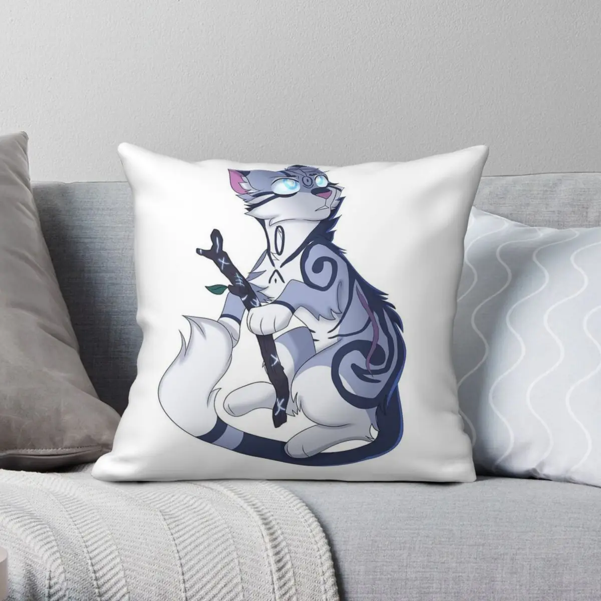 

Warrior Jayfeather Pillowcase Polyester Linen Velvet Pattern Zip Decorative Pillow Case Home Cushion Cover