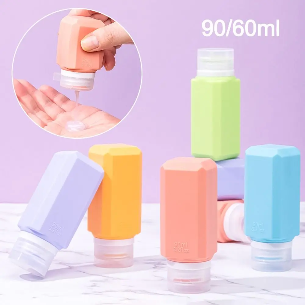 60/90ML Silicone Refillable Bottles New Large Capacity Visible Design Lotion Container Squeeze Shower Gel Lotion Bottle Travel