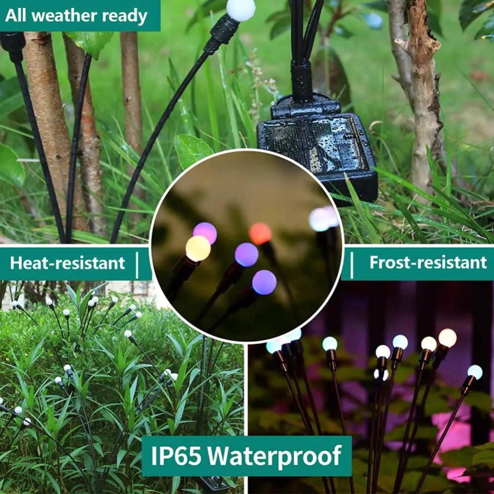 12LED Solar Firefly Lamp Garden Decorative Lamp Courtyard/Terrace/Channel Lighting IP65 Outdoor Waterproof Lamp