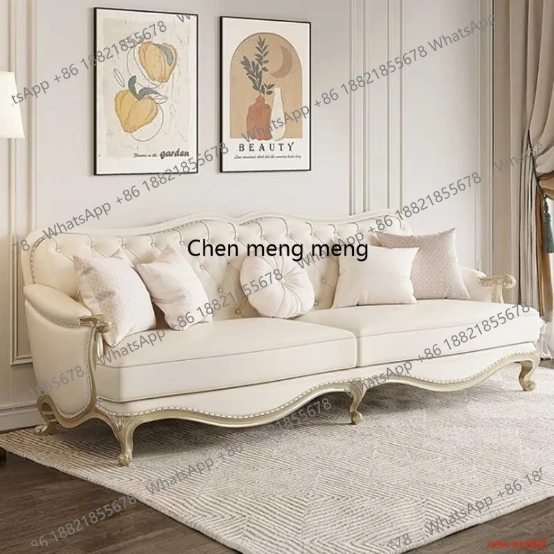 N138Elegant Individual Sofa Vintage Luxury Glamour Living Room Sofas Chaise Lounge L Shape Couch Wohnzimmer Furniture Home