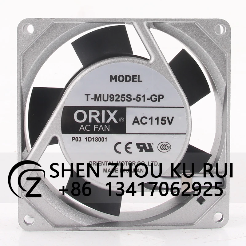 

Case Fan for ORIX T-MU925S-51-GP 115V 10W 92X92X25MM 9225 9CM High Air Volume Cabinet Aluminum Frame Inverter Cooling Fan