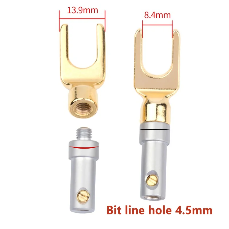 10Pcs/Set U-type Y-shape Fork Banana Plug Copper plated Audio Adapter Speaker Wire Connector audio amplifier plug