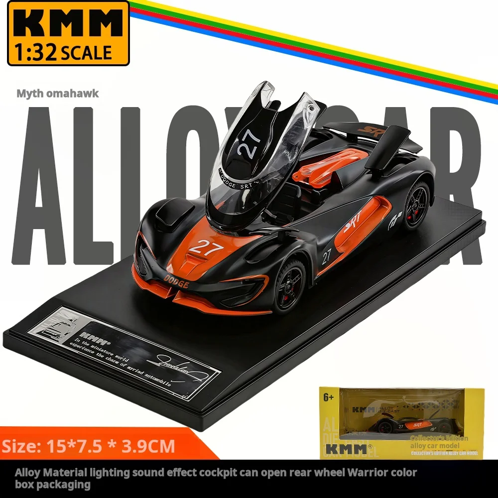 

KMM 1/32 Dodge Tomahawk SRT Nameplate Edition Alloy Model Vehicle Toy Diecast Fast Furious Sound Light Kid Gift Collect Decorat