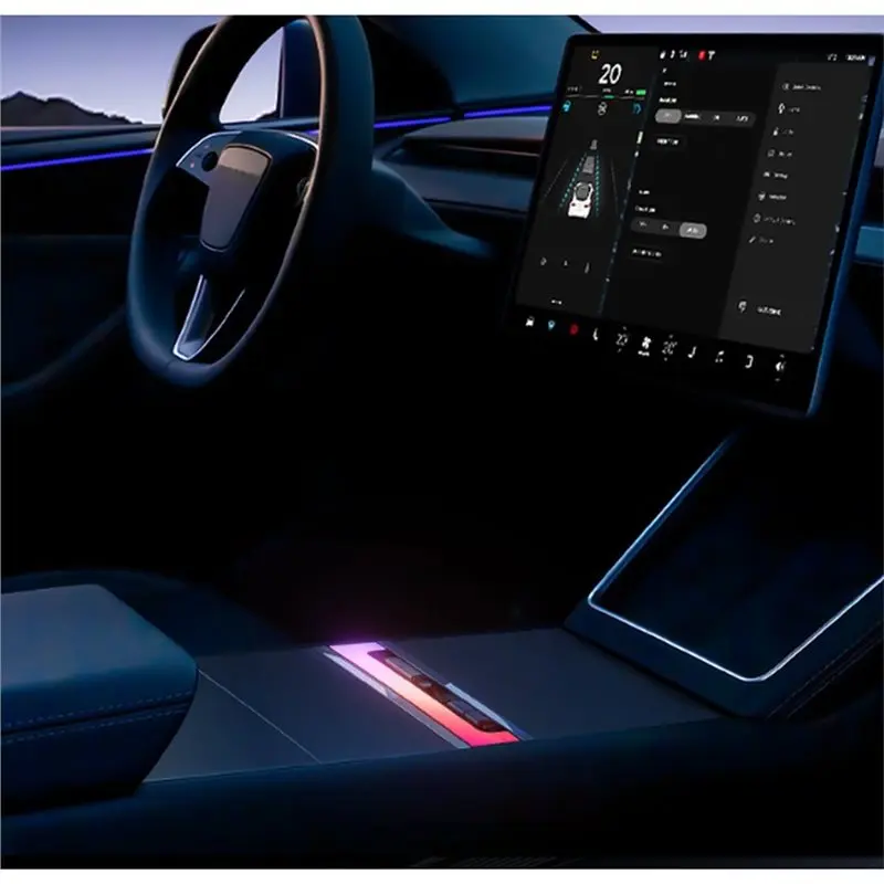 Reliable-USB Docking Station For Tesla Model 3 Highland Fast Charging With Retractable Ambient Lighting Rainbow Light