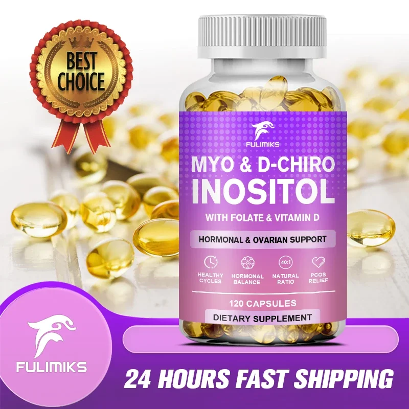 

Premium Inositol Supplement - Myo-Inositol and D-Chiro Inositol Plus Folate and Vitamin D - Ideal 40:1 Ratio - Healthy Support