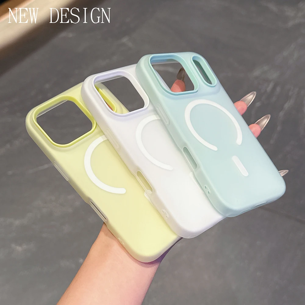 Candy Color 2-in-1 Magnetische Matte Hülle für iPhone 17 16 15 11 14 13 12 Pro Max Plus für Magsafe Kabelloses Laden Silikon TPU Cover – Detail 6