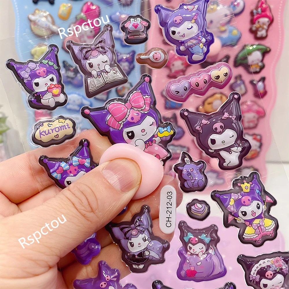 Kawaii سانريو الأرداف ملصقات كورومي ميلودي سينامورول الكرتون لينة قرصة الضغط ثلاثية الأبعاد فقاعة ملصق اللعب الهدايا #1