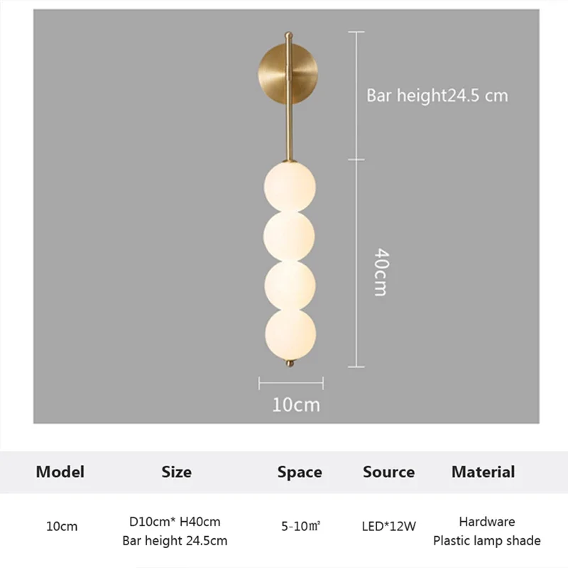 Lampada da parete nordica con zucca a vento minimalista LED luce bianca lattea per soggiorno studio camera da letto comodino decorazione della casa