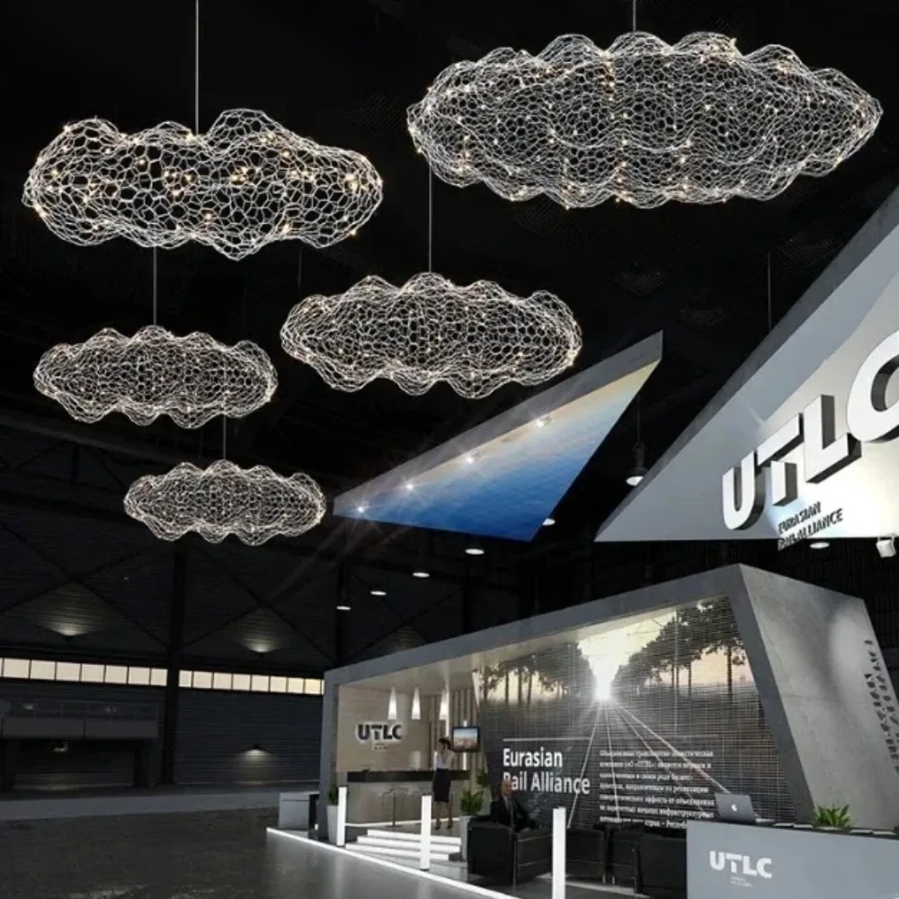 Plafonnier Suspendu en Forme de Nuage, Design Industriel Moderne, Luminaire Décoratif d'Nik, Idéal pour un Bar, un Bureau, un Hôtel ou un Restaurant