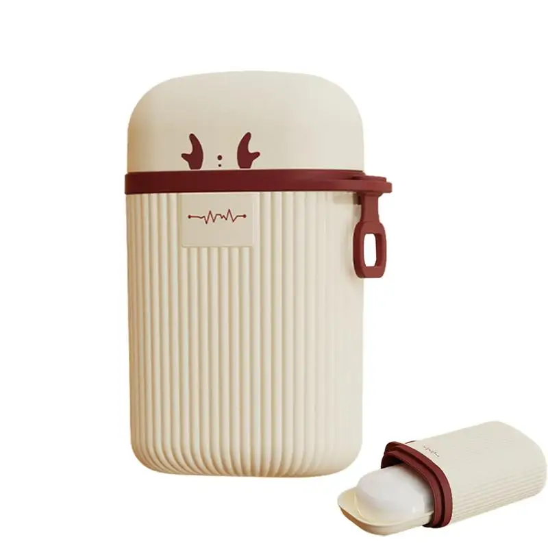 Double-layer Travel Soapbar Container Cute Compact Soapbar Container With Lid Portable Shower Water Drainage Soap Box