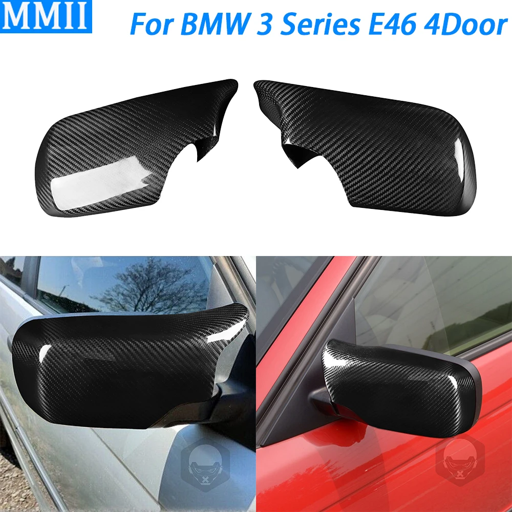 For BMW Series 3 E46 2002-2006 4Door Car Accessories Real Dry Carbon Fiber Rearview Mirror Cover Side Mirror Shell Frame Case