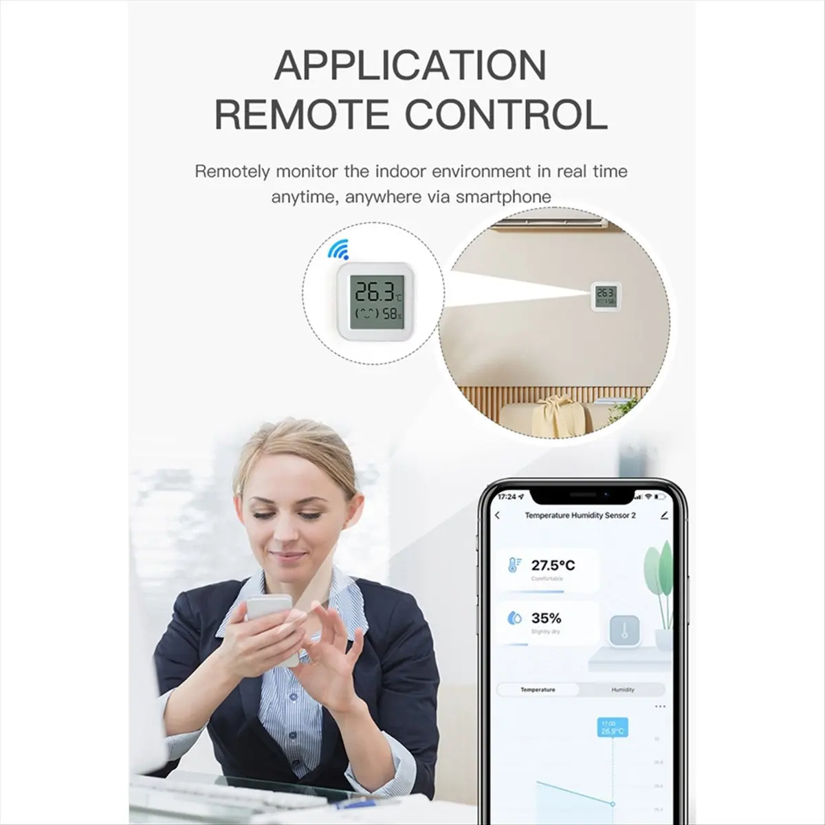 

Датчик температуры и влажности OK Tuya Zigbee с ЖК-экраном, умный мониторинг через приложение, удаленный мониторинг в реальном времени для Alexa/Google Home, 3 шт.