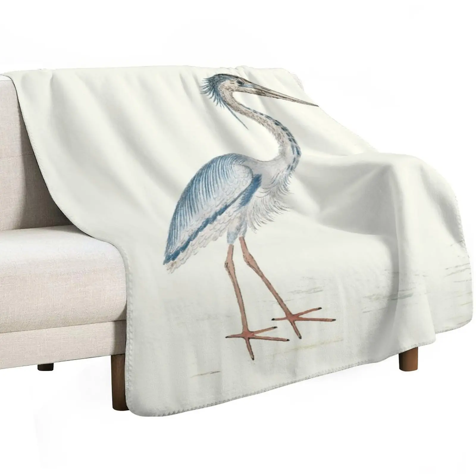 Heron Throw Blanket Furry Bed linens Beach Travel Designers christmas gifts Blankets