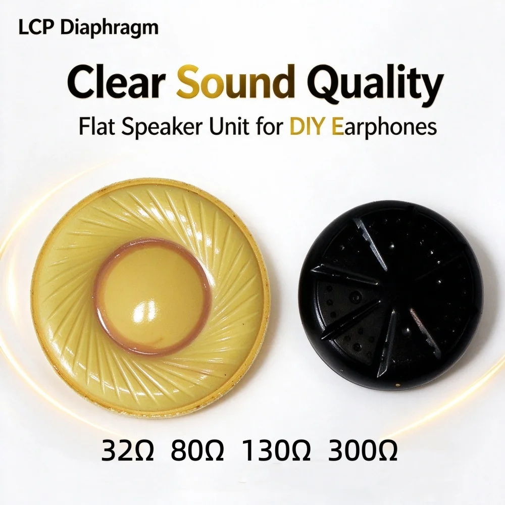One Pair LCP Diaphragm Speaker Unit High-end 15.4mm 16mm Flat Earphones DIY Drivers 32ohm 80ohm 130ohm 300ohm MX500 Speaker Unit