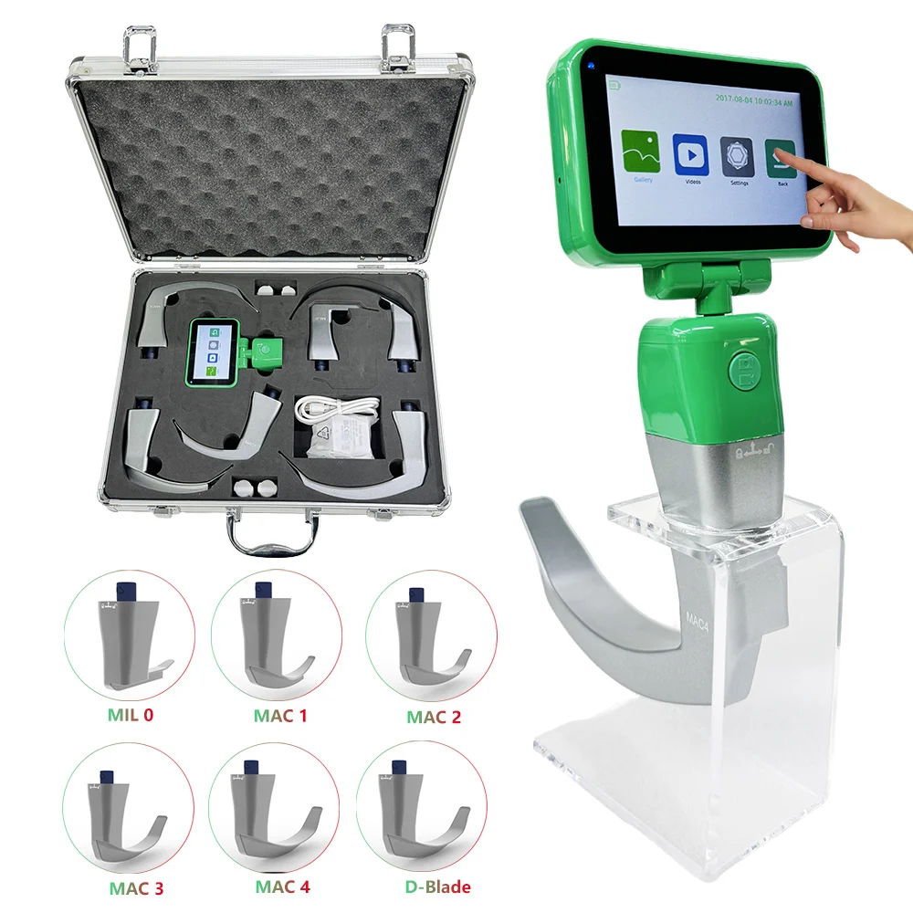 

Anesthesia Digital Video Laryngoscope, Airway Intubation Portable Video Laryngoscope, Include 3.5" Touch Screen and 6 Blades