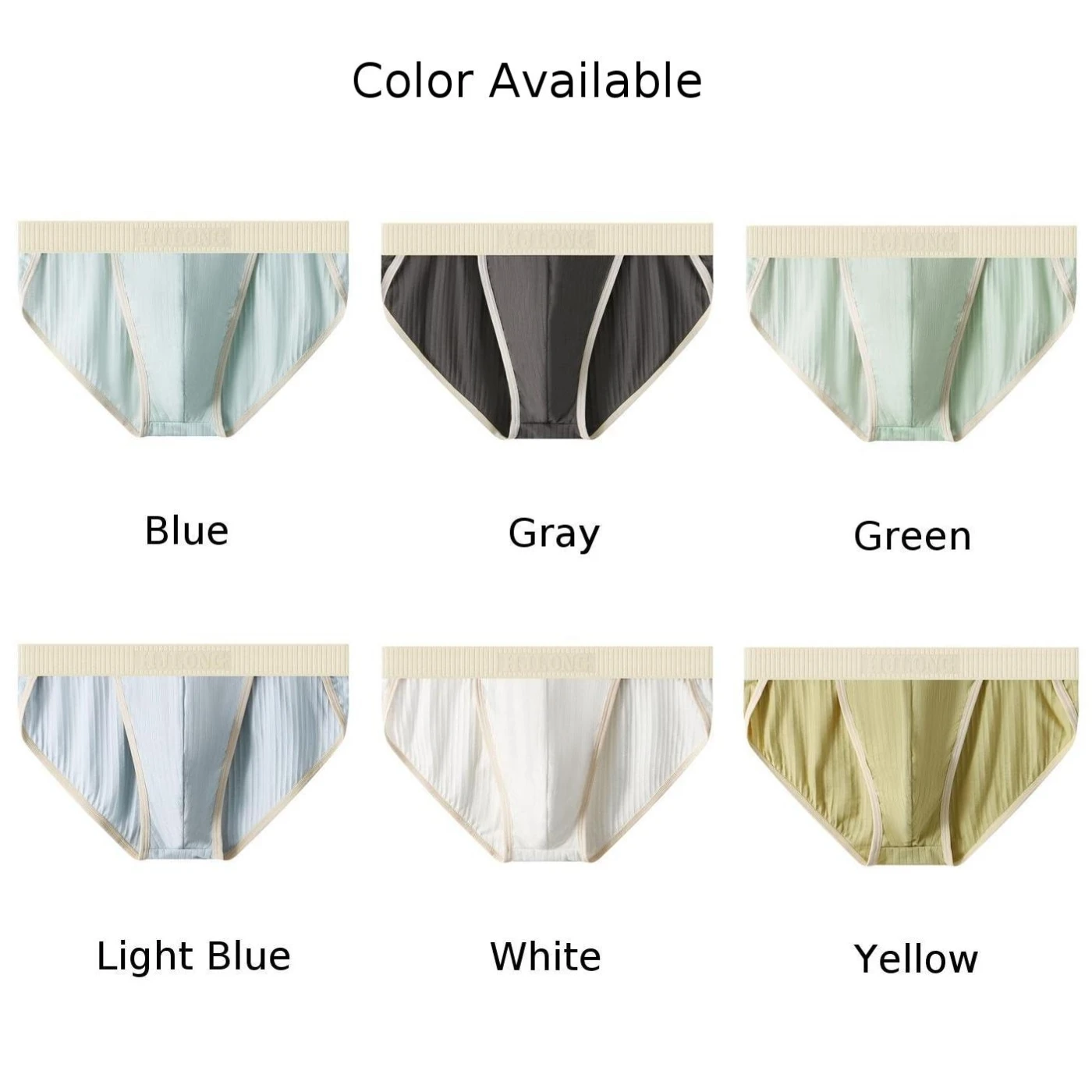 1) ملابس داخلية بيكيني فضفاضة للرجال قابلة للتنفس، سراويل داخلية مثيرة لجميع المقاسات أصفر/أزرق/أخضر/أبيض/أزرق فاتح/رمادي