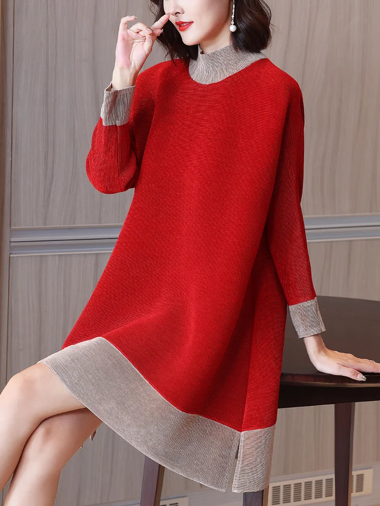 

Long Sleeved One-piece Dress Women's Velvet Autumn And Winter Dress New 2022 Westernized Mother Dress