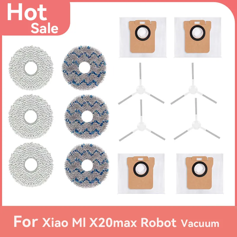Do odkurzacza automatycznego Xiaomi Robot Vacuum Cleaner X20＋ /X20Plus X20pro/X20max, materiały eksploatacyjne takie jak nakładki do mopa, worki na kurz, szczotki boczne