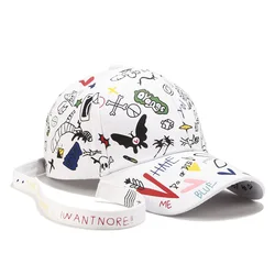Men Women Summer Sport Sunscreen Curved Brim Sun Hat GD Concert Street Dance Butterfly Letter Graffiti SunShade Baseball Cap A65
