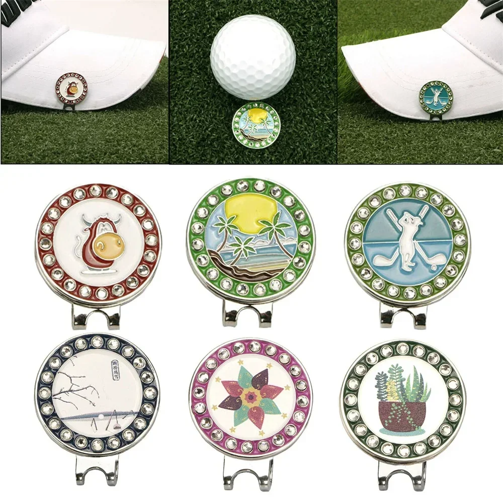 1Pc Zinc Alloy 25mm Removable Golf Ball Markers Women Men Magnetic Visor Hat Clip Anti-rust Putting Giveaways Golf Training Aids