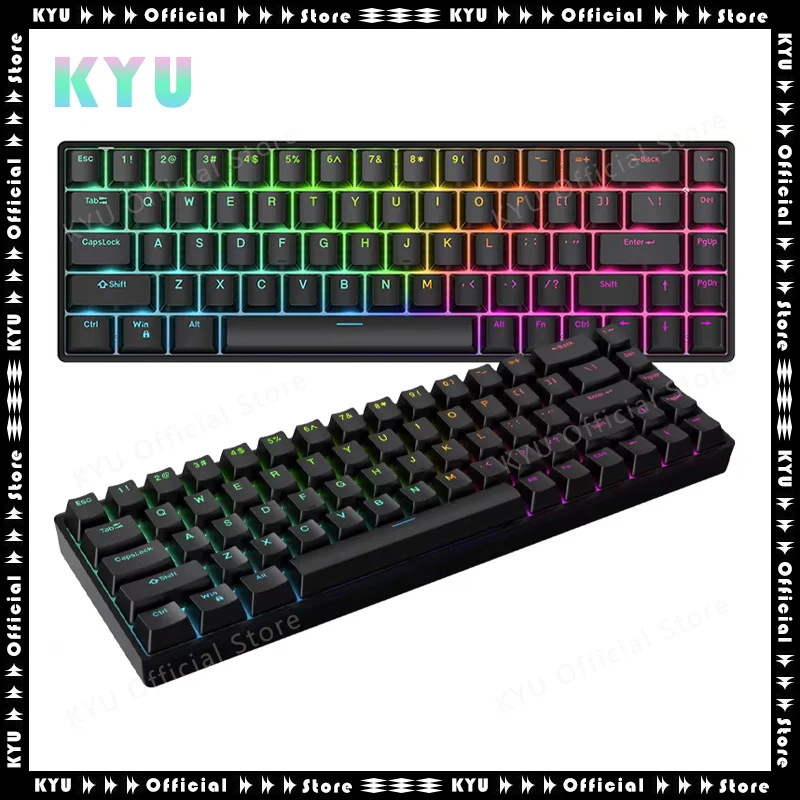 

Teamwolf Raven68 Magnetic Switch Gamer Keyboard 68keys Wired Mechanical Keyboards Quick Trigger Hot Swap Rgb Fps Gaming Keyboard