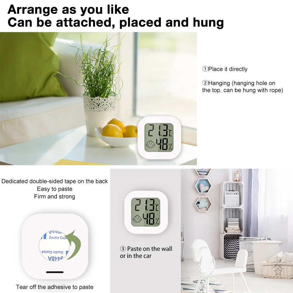 Electronic Thermometer Home Indoor Precise Air Dry Temperature and Humidity Meter ℃/℉ Free Switch Sensor Gauge Weather Station