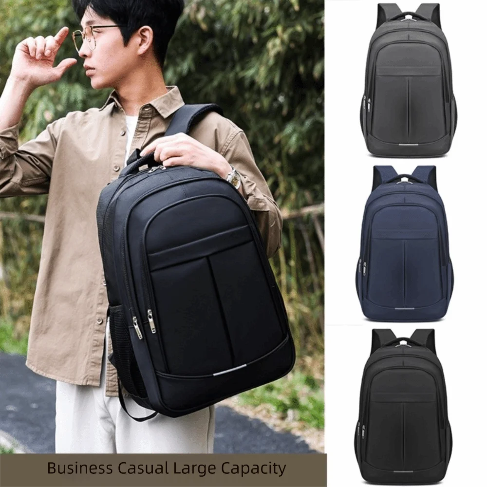 Solid Color Men Business Backpack Large Capacity Multi Layer Student School Bags Lightweight Black Men Laptop Backpack Sports