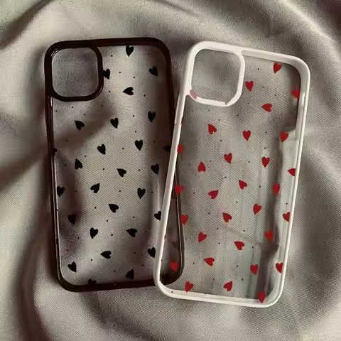 Cute Pink Little Love Heart Phone Case For Samsung Galaxy A06 A16 S24 FE S25 S24 S23 S22 Ultra A54 A35 A15 A55 A52 A34 5G Cover