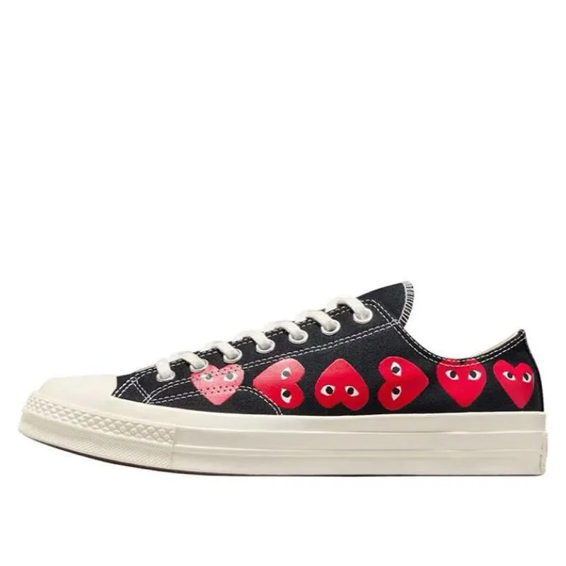 Converse Chuck 70 lace up anti slip and wear-resistant low top board shoes for both men and women, black, white, and red