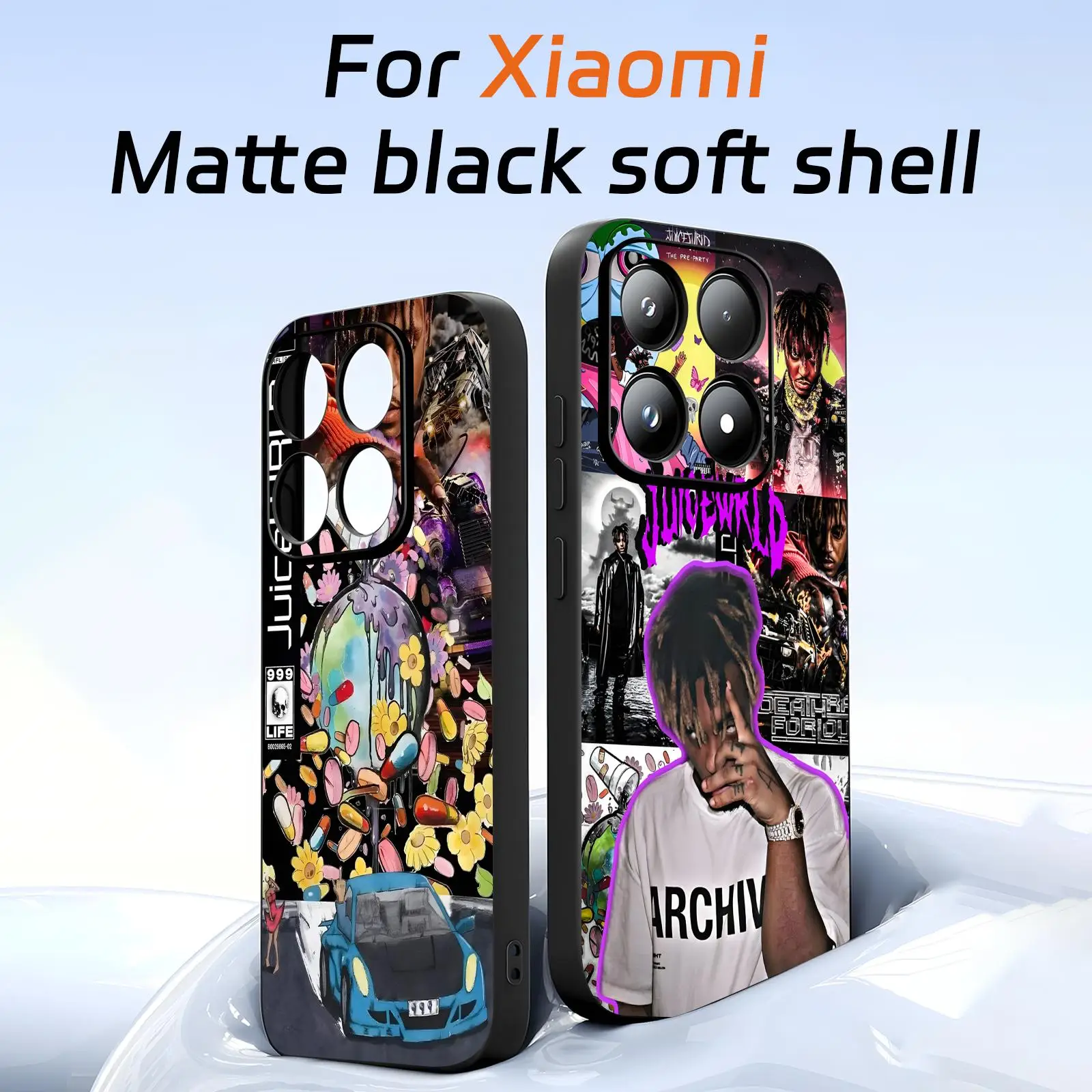 Чехол для телефона Juice cool 999 wrld fashion design ins для Xiaomi 17 15 14 13 12 11 T Ultra Pro, мягкий, черный, противоударный