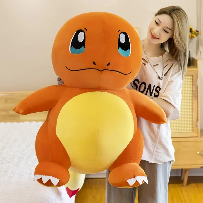 60cm Big Size Anime Charmander Plush Doll Dragon dinosaur Pokemoned Stuffed Toy Squirtle Bulbasaur Pikachu birthday present Gift