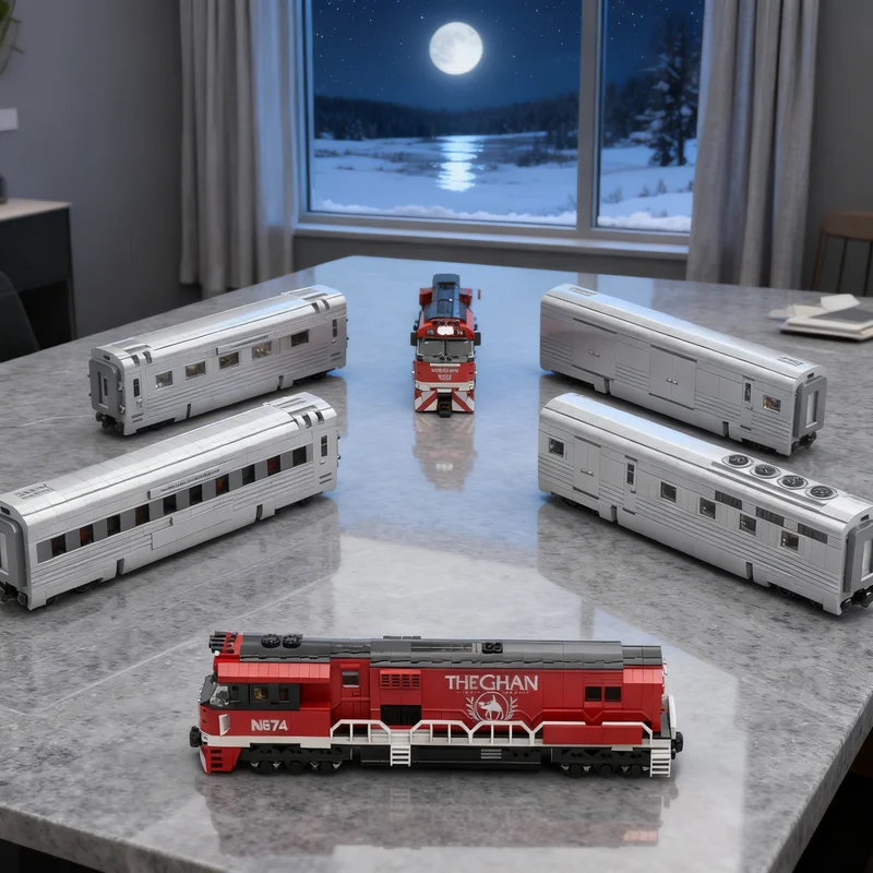 

5883pcs MOC The GHAN 7 Carriage Set Train Model Building Blocks Architecture Toys Christmas Gifts Education Kids Creative Idea