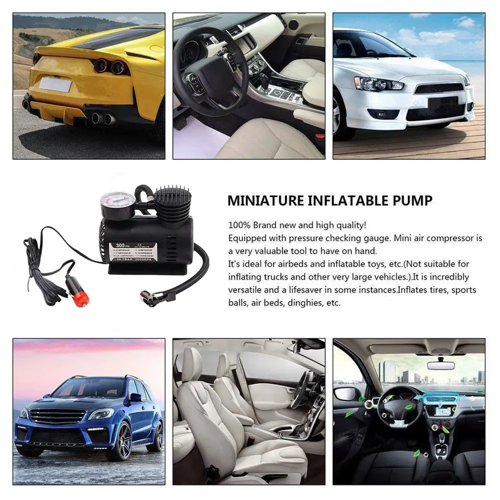 

Car Locomotive Air Pump Portable Compressor Tire Inflator Tire Energy Accessories Auto Speed Boost Electric Pump Fast Savin S3E1