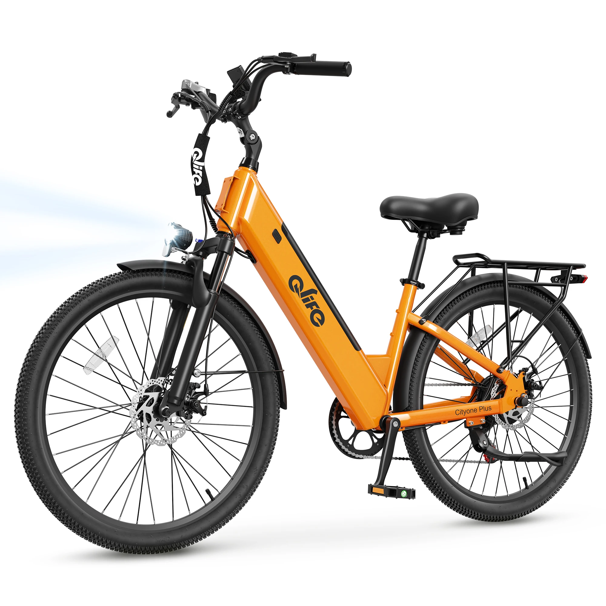 Qlife Cityone Plus St Electric Bike for Adult, Peak 1500W Motor 48V 15Ah Battery, 28MPH 80 Miles, 26“ Step-Thru Electric Bicycle, 7-Speed Commute E-Bike image 8