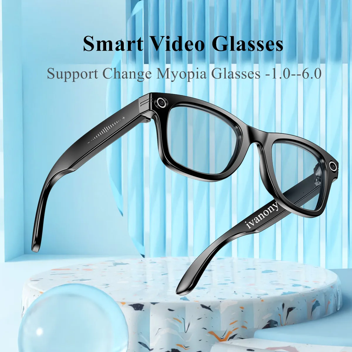 Smart Video Glasses Support Prescrition Myopia Lenses WIFI Image Transfer Dual Camera 800W Voice Wak...