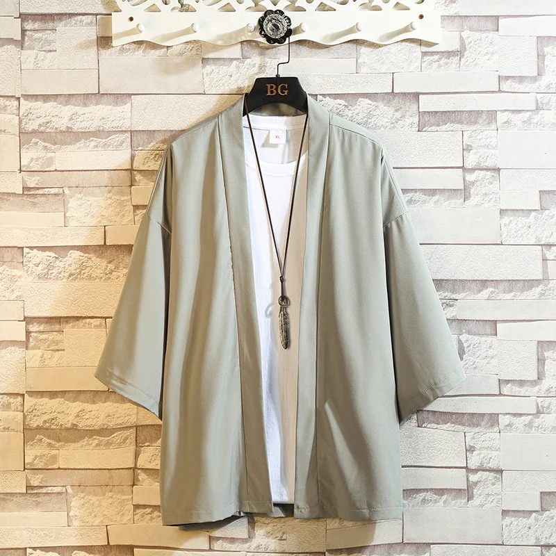 Custom Suit Loose Three-quarter Sleeve Shirt Simple Solid Color Cardigan Casual