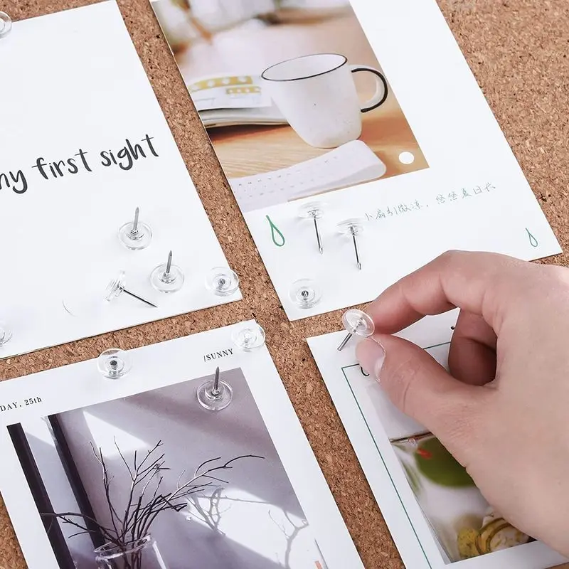 50 puntine a forma di ingranaggio puntine per mappa a testa piatta puntine trasparenti per tavola in sughero, spille da cucito trasparenti per cucito su tessuto