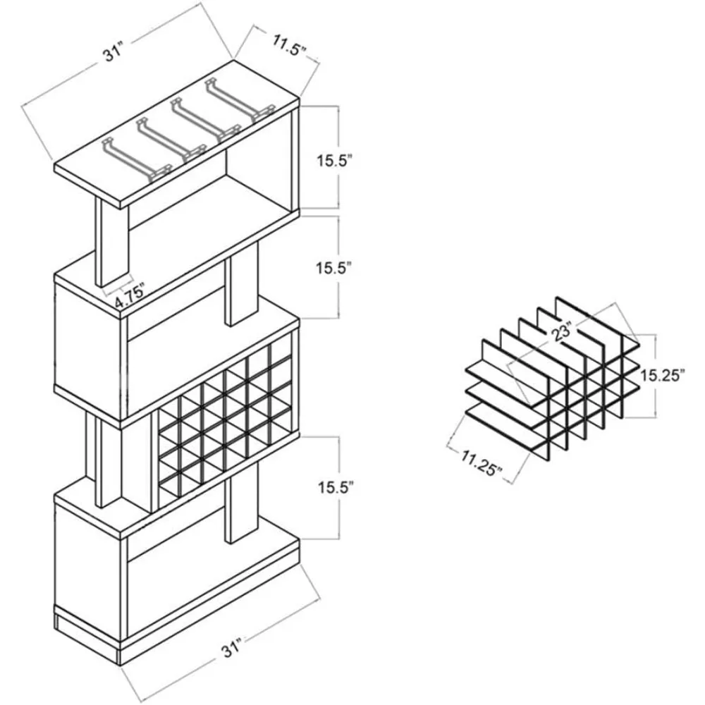 ตู้เก็บไวน์ไม้สไตล์ทรานซิชันสีคาปูชิโน่