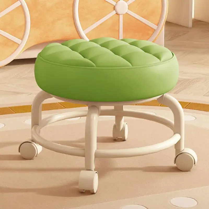 Rotating Stool Chair Rotatable Swivel Saddle Stool Adjustable 360 Degree Rolling Pulley Low Wheel Stool For Kitchen Spa Bar Home