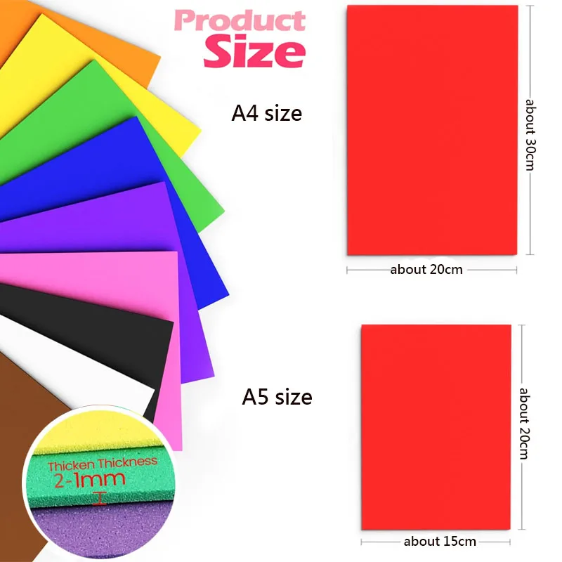 5-10pcs Foam Sheets Craft Eva Color Foam Paper Set for Crafts Project Preschoolers Scrapbooking DIY Handcraft EVA Foam Sheets