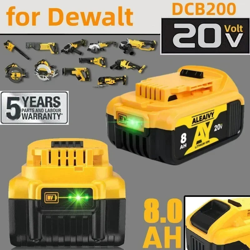 Pro dewalt 18V originální DCB200 20V 8000mah as i lay dying náhrada baterie DCB200 DCB180 DCB205 DCB206 energie nástroje as i lay dying baterie