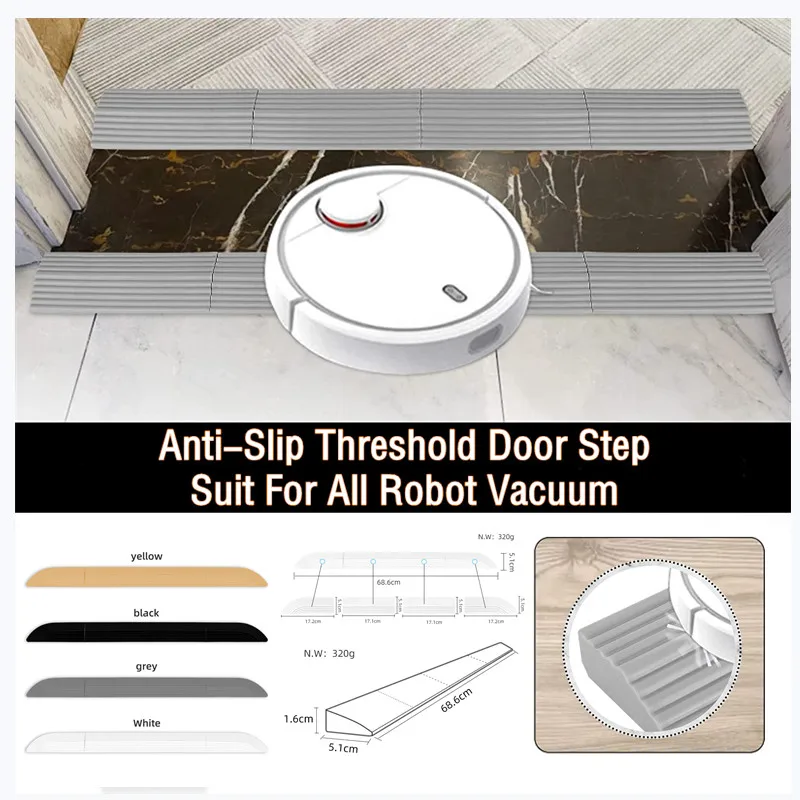 Multipurpose Door Sill Strip Rise Doorway Mobility Entry Suit for All Robot Vacuum Cleaner Good Anti-skid Effect Parts