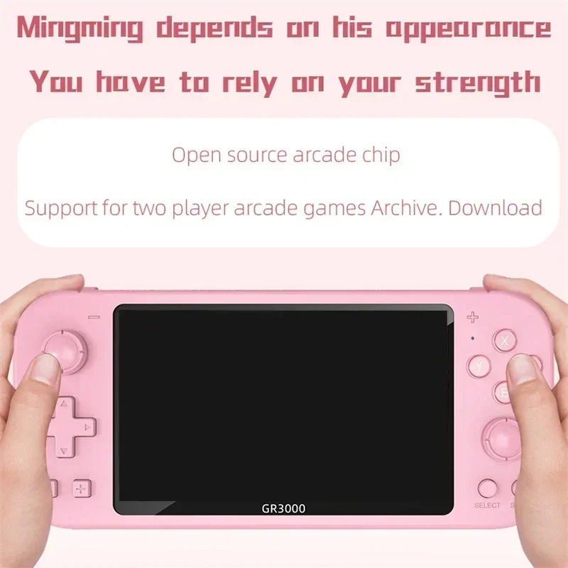 GR3000 Handheld Game Console 5.1 Inch Screen Vintage Game Console Supports Type C Connector For FC/GBA/GBC/MD/NES/SFC/PS game