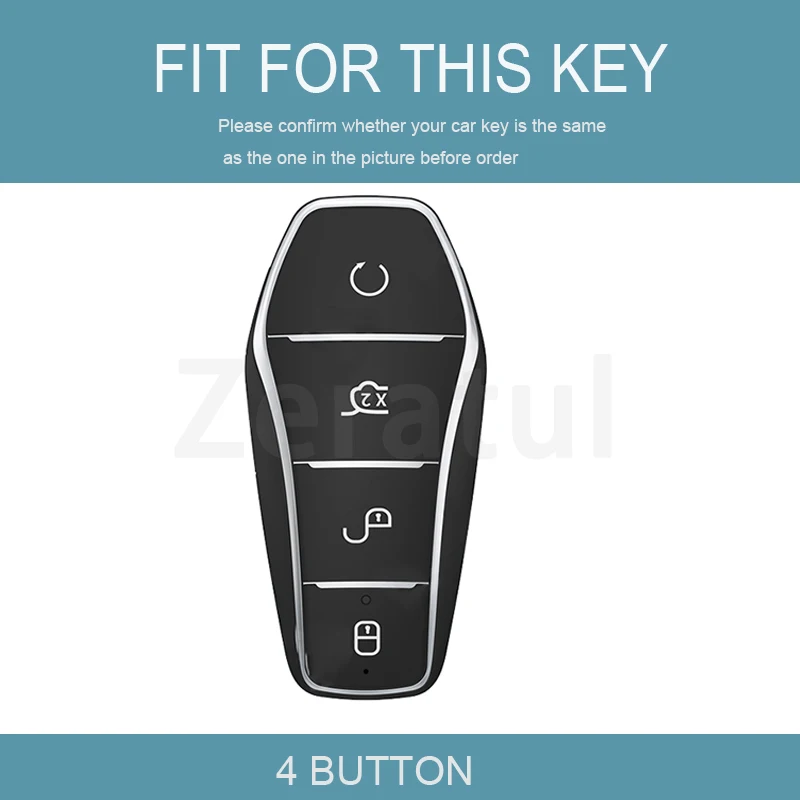 Auto Interior Keyless Accessories For BYD Atto Song Qin 3 Han EV Tang DM TPU Leather Car Remote Key Case Cover Shell Fob Holder