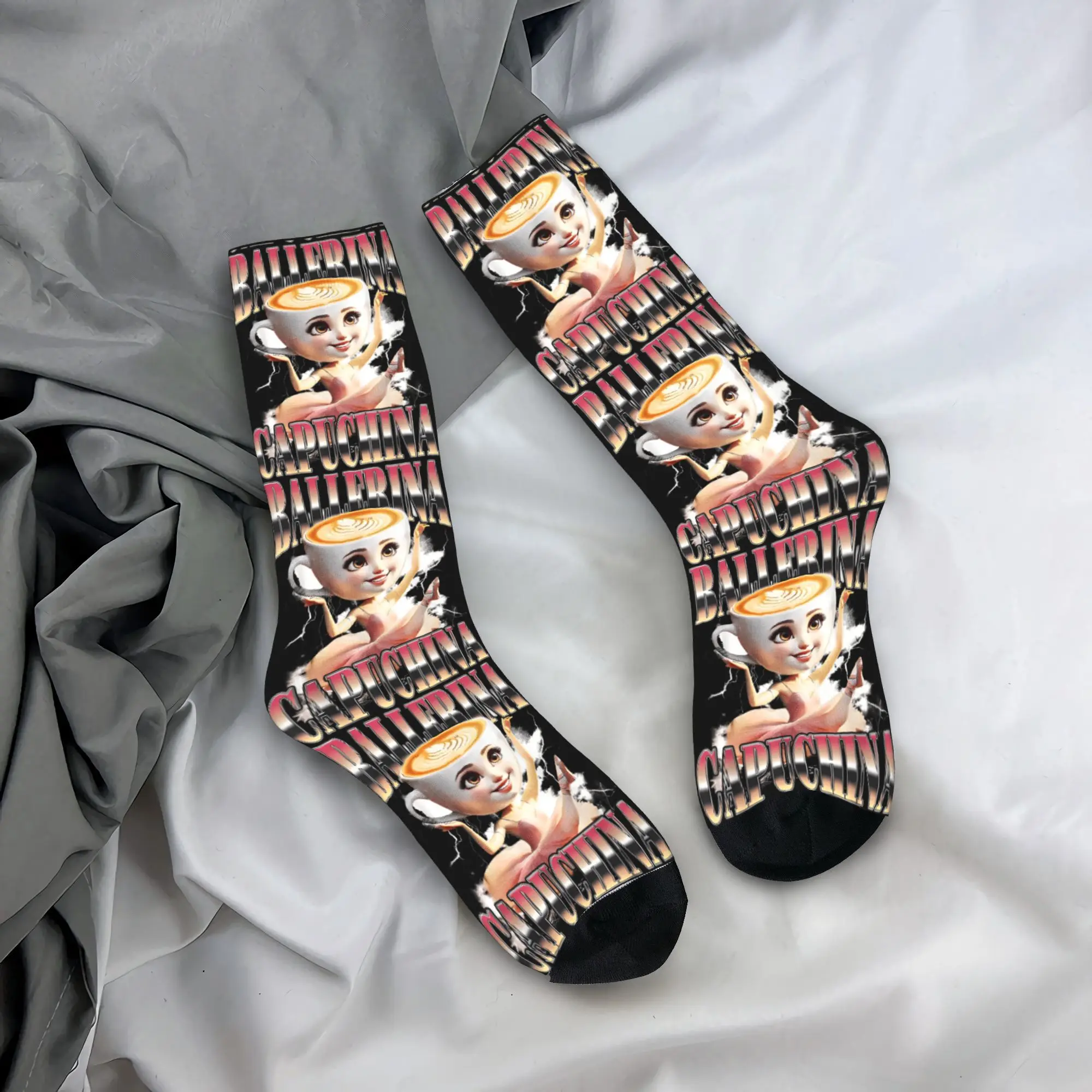 

Ballerina Cappuccino Stockings Graphic Trendy Socks Winter Non-Slip Socks Men Outdoor Warm Soft Socks