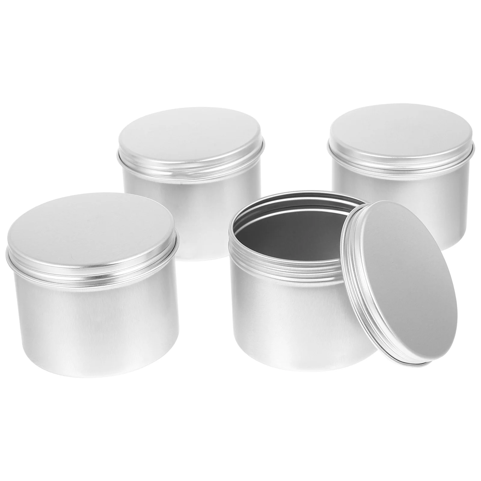 

4 Pcs Jar Aluminum Tea Containers Storage Cans Small Food Grade with Thread Refillable Jars DIY