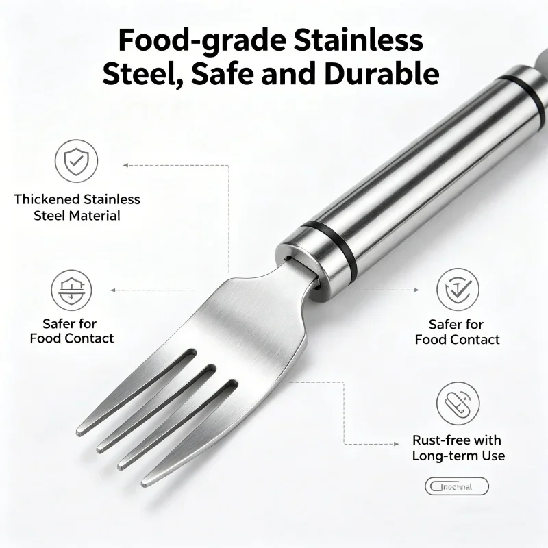 2 In 1 Stainless Steel Watermelon Slicer Fork Dual Head Melon Cutter Food Grade Heavy Duty Fruit Cutting Tool For Kitchen Gadget