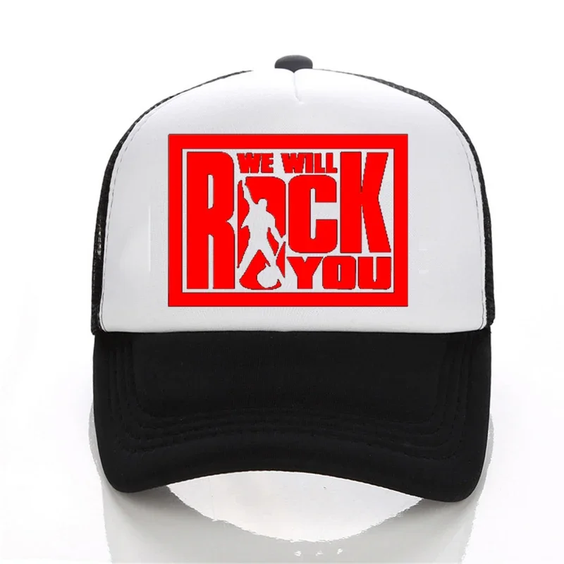 

We Will Rock You Baseball cap Music Rock Fans hat Cool Summer Baseball Net Trucker Caps Hat band cap