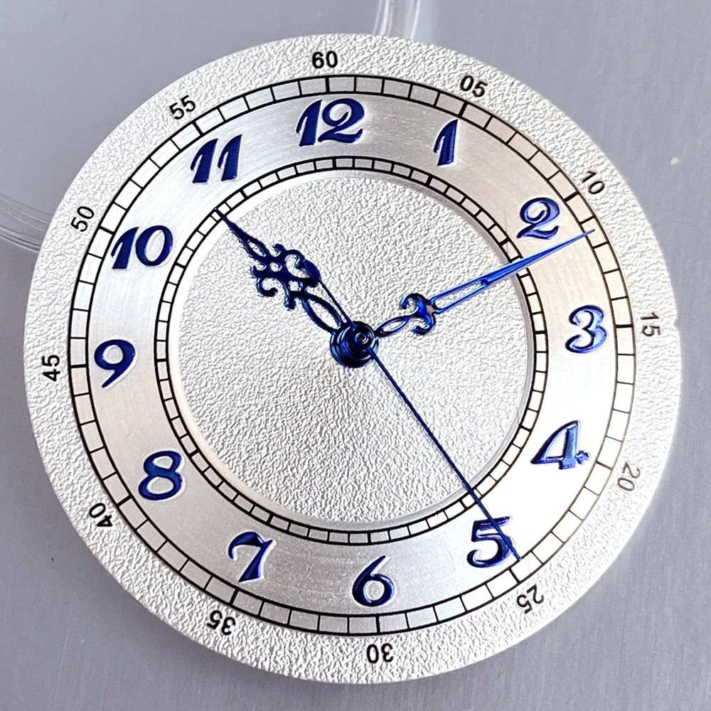 Vintage Blue Hands Sterile Arabic Numerals 33.5mm White/Salmon Color Watch Dial Face for NH35 NH36 7s26 4R35 Movement
